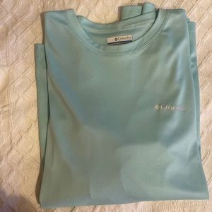 Barley worn OMNI-SHADE Columbia shirt.